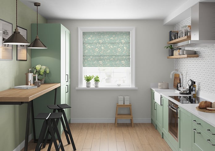 Etched Vine, Eau de Nil - Twist&Fit Roman Blind - Image 5